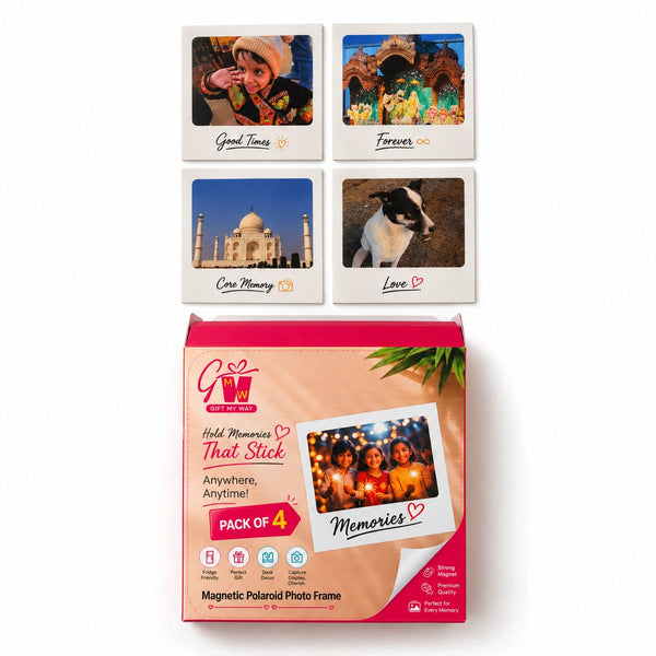 Pack of 4 of personalised photo fridge magnets