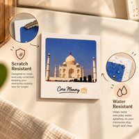 Laminated personalised photo fridge magnet, scratch resistant and water resistant to everyday splashes